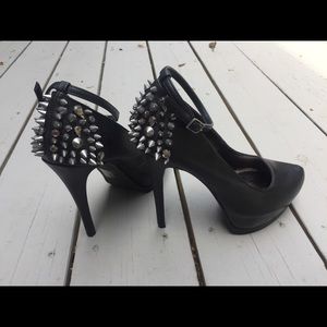 BAKERS Spiked Studded Black Heels